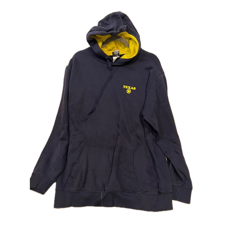 Texas Navy Blue Yellow Pullover Hoodie Mens XL